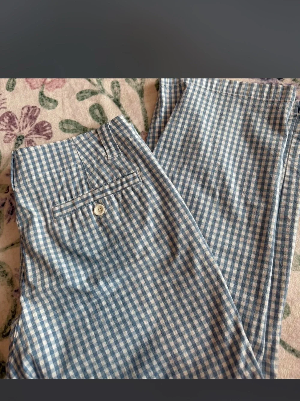 Duck Head Blue and Cream Gingham Button-Front Pants - Picture 5 of 5